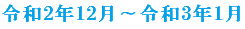 令和2年12月～令和3年1月